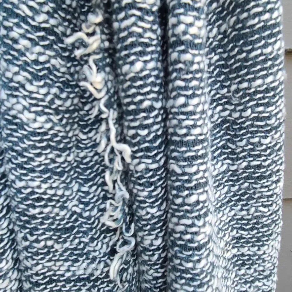 Tickled Pink Blue White Woven Wrap Scarf
